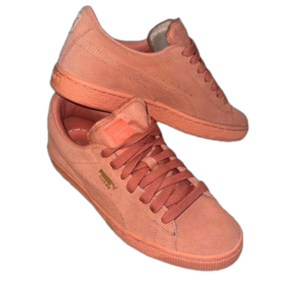 Puma Suede Shell Pink Classic Glitz Lace-Up Sneakers Size 7C women’s 8.5